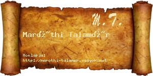 Maróthi Talamér névjegykártya